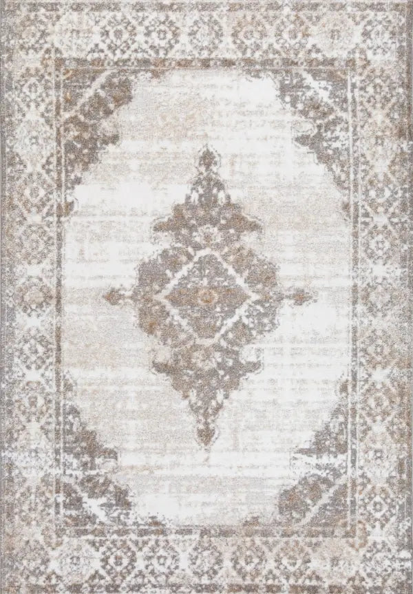 Tapis XL Uptown 8x11 | Style transitionnel gris et crème