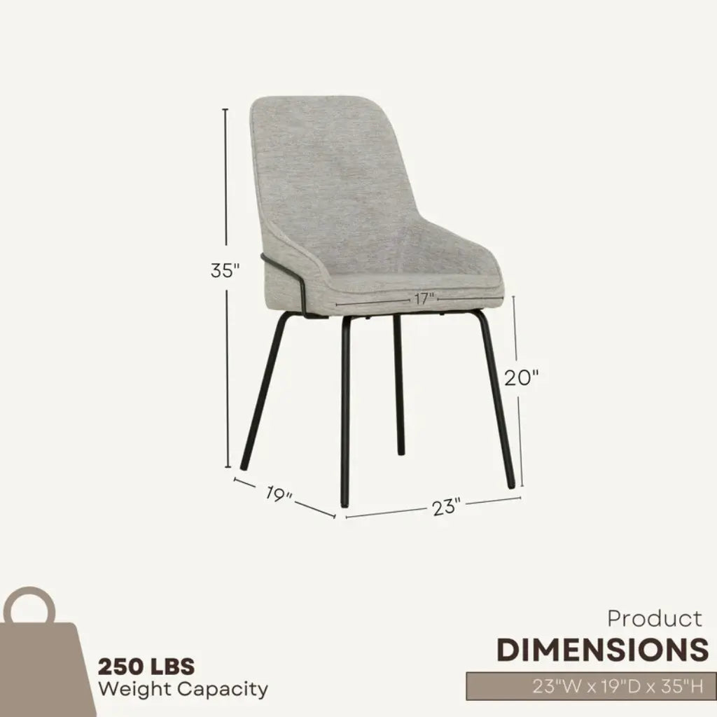 Ensemble de 2 chaises de salle à manger 3355 - Taupe