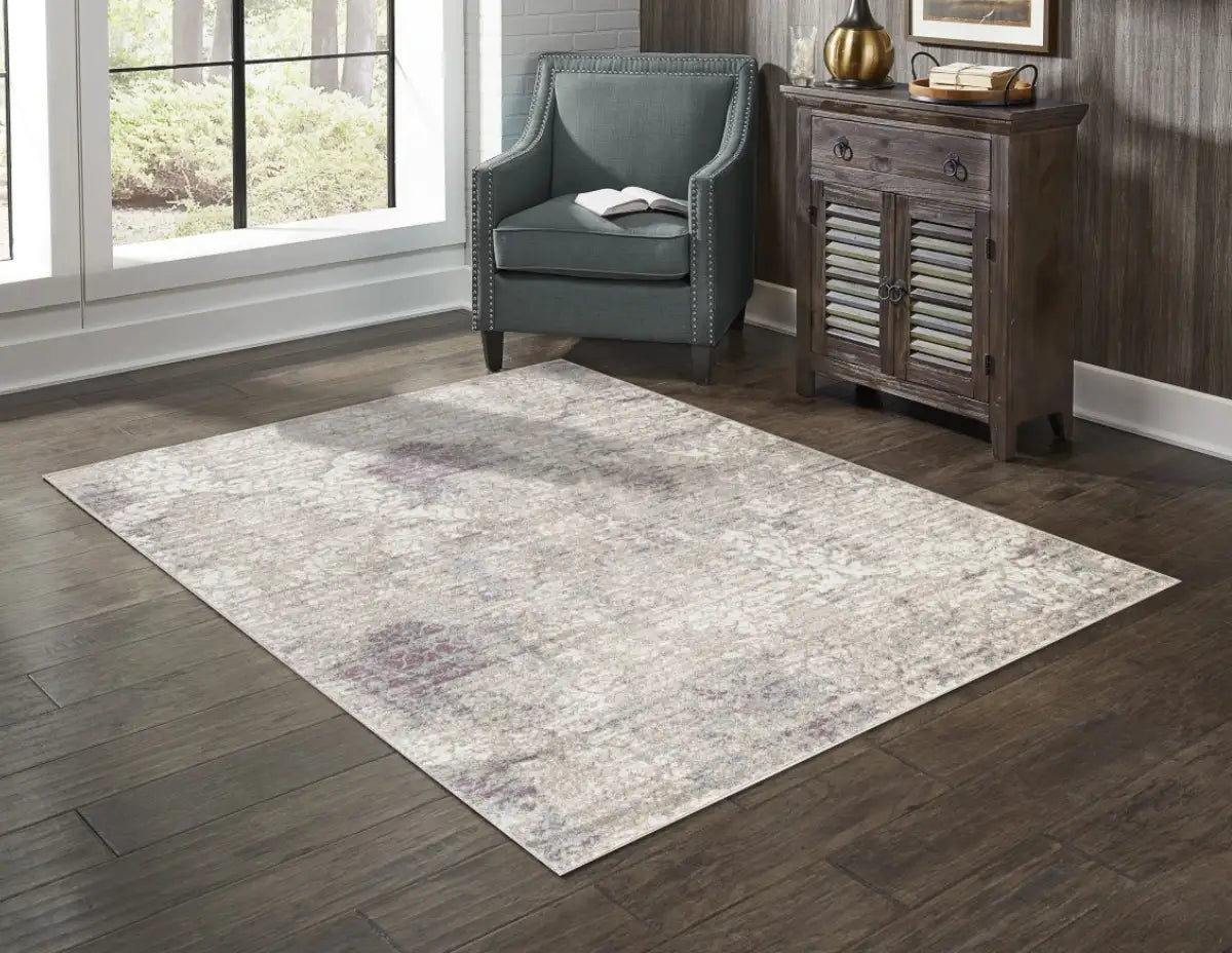 Tapis XL contemporain Madison 8x11 | Style côtier et fini utilisé