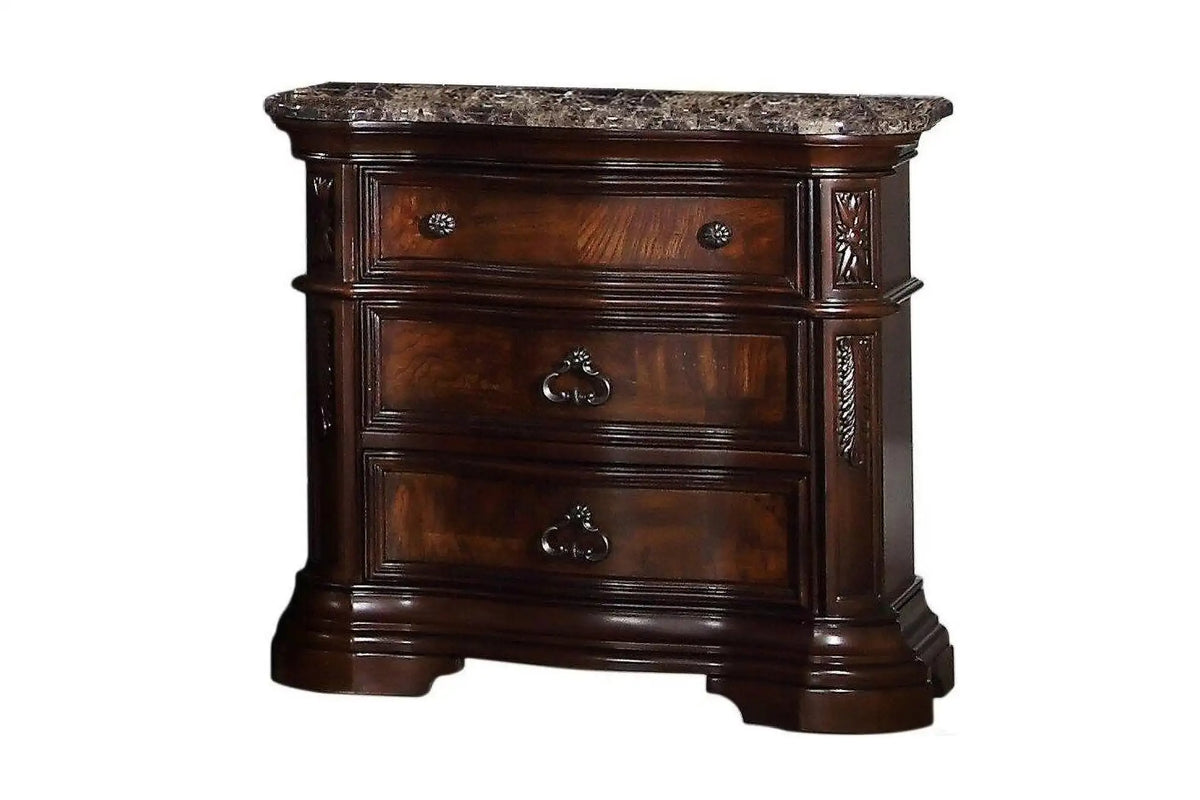 Best Master Barneys Ensemble de Chambre 5 Pièces Grand Lit Noyer et Marbre