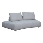 Gray sofa with two cushions on a white background