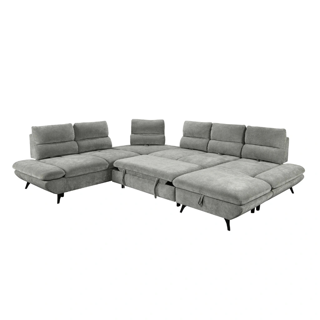 Sectionnel d’angle Clermont gris argent – Style moderne