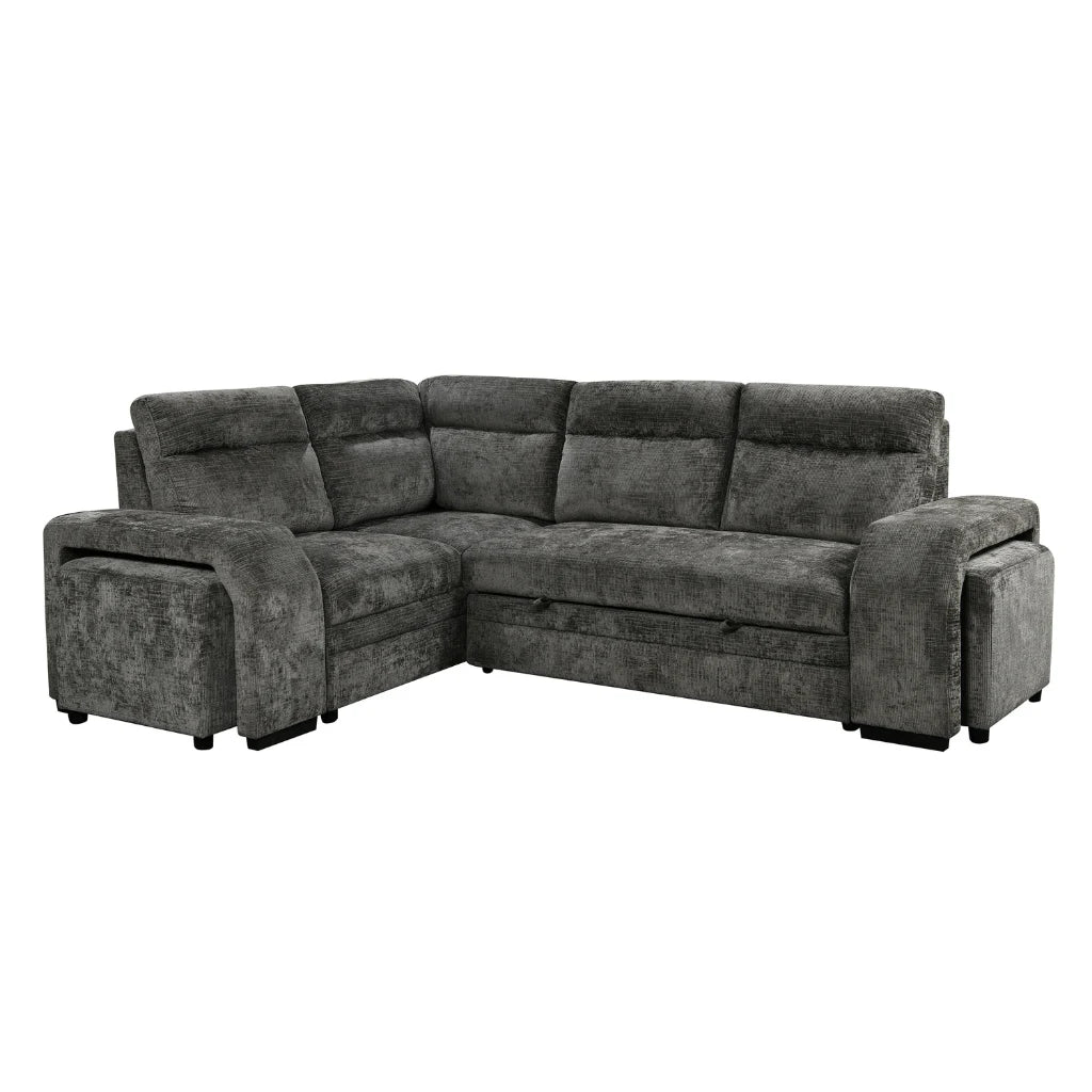 Canapé-lit Largo en tissu Astra DK Gris