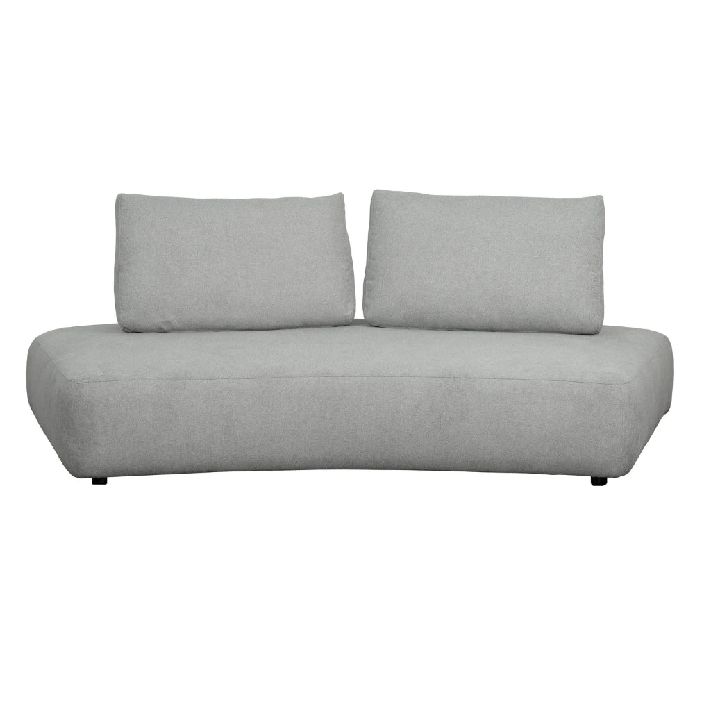 Gray sofa with two cushions for living room
