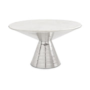 Table basse Valentine : marbre blanc avec structure Argent