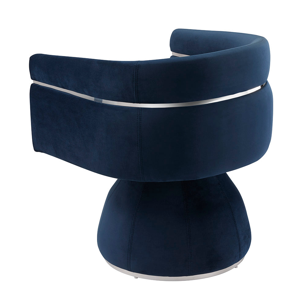 Chaise Obi en velours bleu