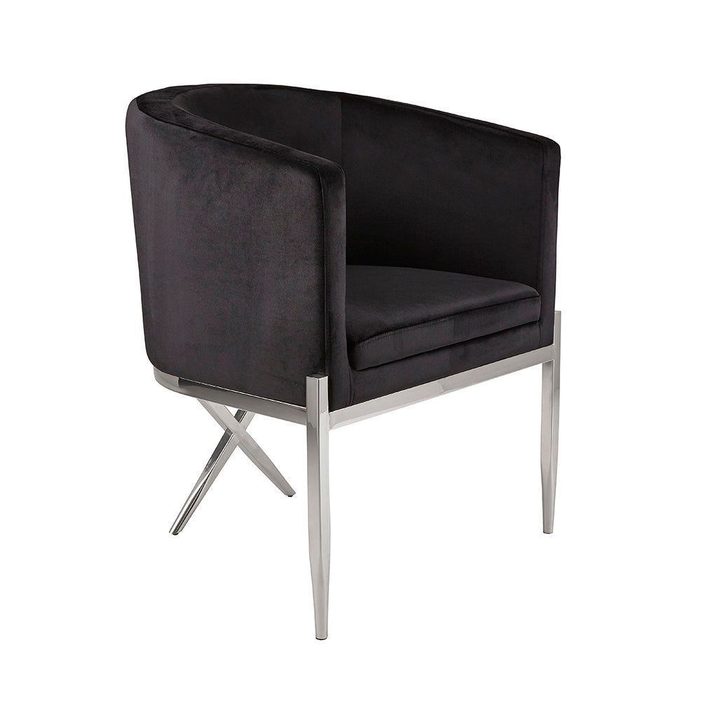 Chaise d'appoint Anton : velours noir