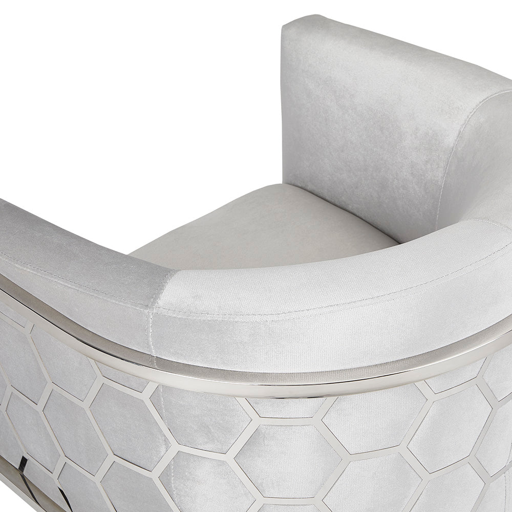 Chaise nid d'abeille : velours gris