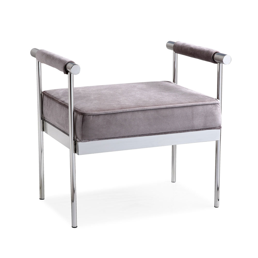 Pouf Helen : velours gris