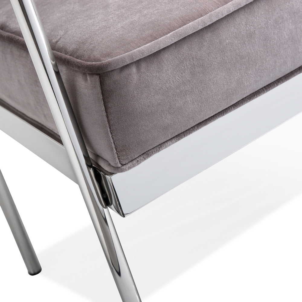 Pouf Helen : velours gris