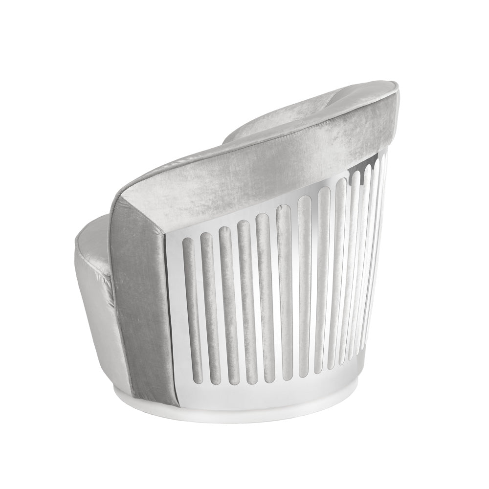 Chaise d'appoint Lucien : velours gris