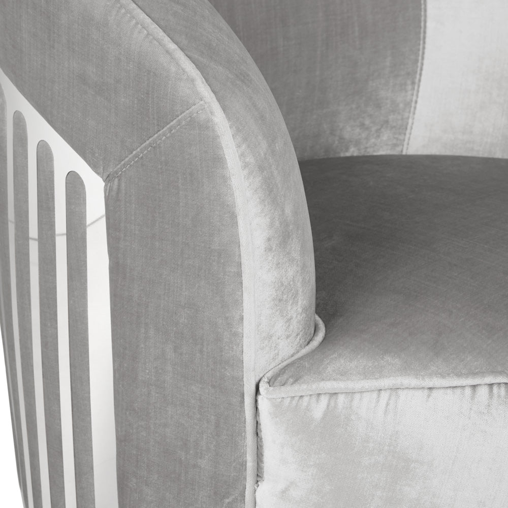 Chaise d'appoint Lucien : velours gris