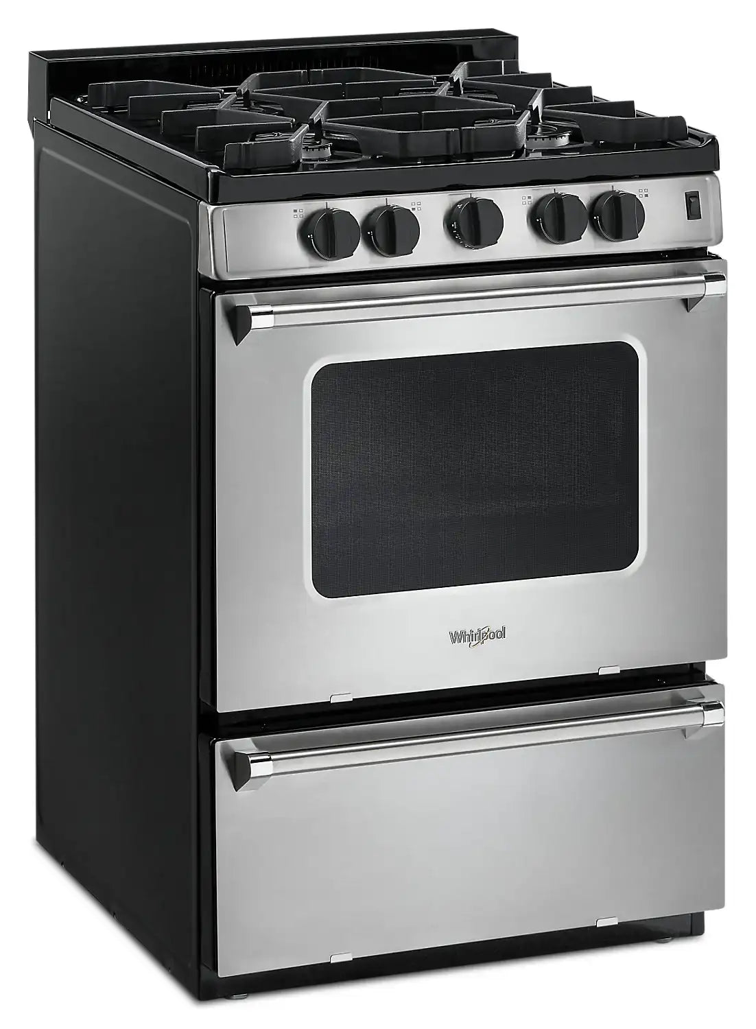 Cuisinière à gaz autoportante Whirlpool 24" 3 pi³ en acier inoxydable avec brûleurs scellés et AccuSimmer WFG500M4HS