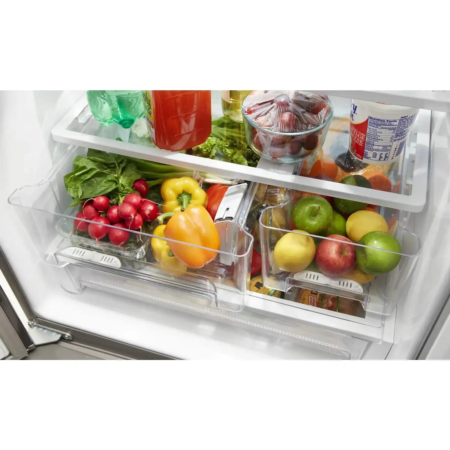 Réfrigérateur Whirlpool 30" 19,7 pi³ Portes Françaises Inox Résistant aux Traces WRF560SFHZ