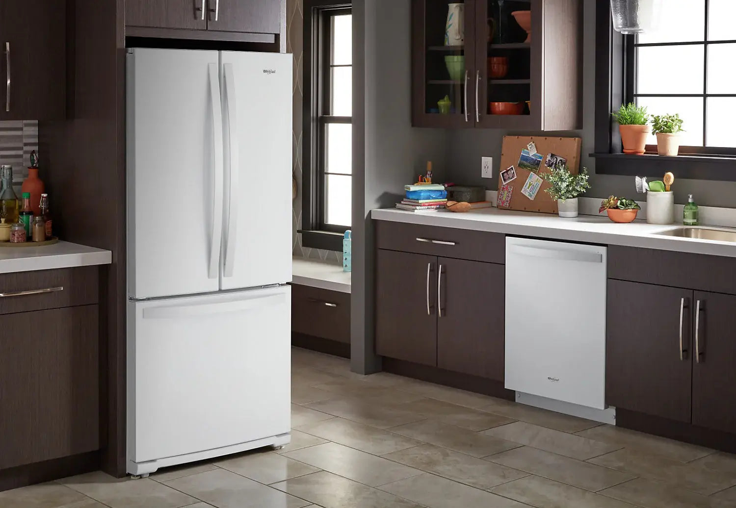 Réfrigérateur Whirlpool 20 pi³ Portes Françaises 30" Blanc