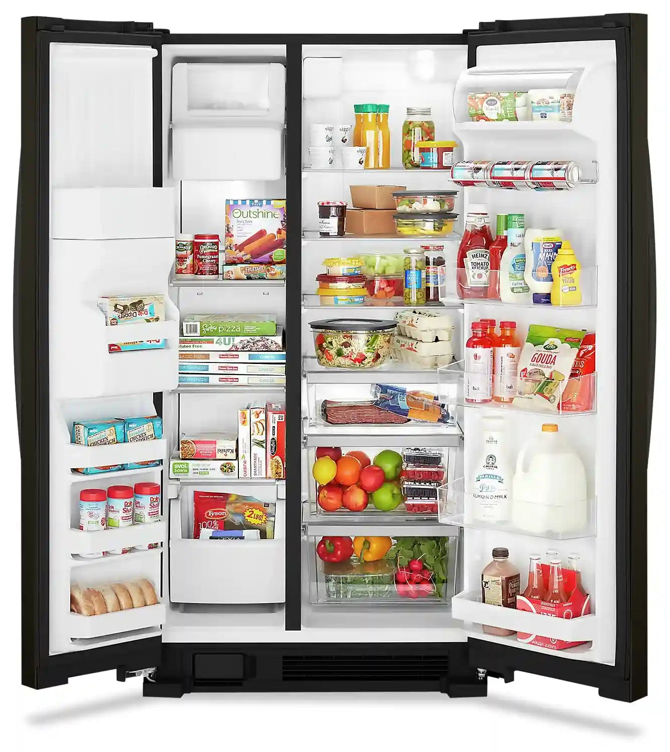 Whirlpool 33" 21.4 cu. ft. Side-by-Side Refrigerator Black Stainless with Dispenser WRS321SDHV