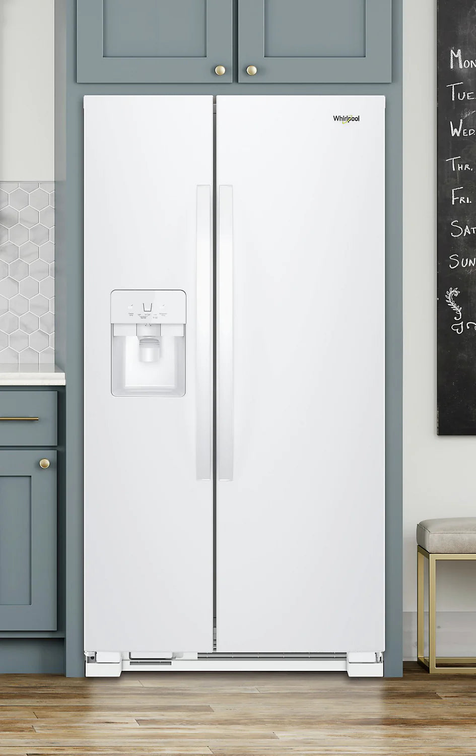 Whirlpool 33" 21.4 cu. ft. Side-by-Side Refrigerator Black Stainless with Dispenser WRS321SDHV