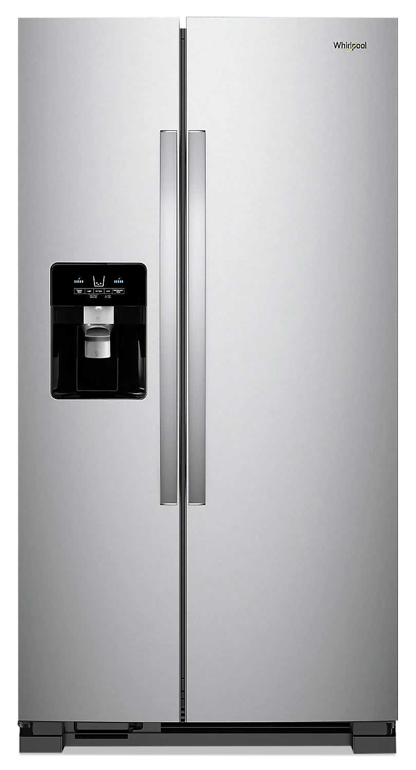 Whirlpool 33" 21.4 cu. ft. Side-by-Side Refrigerator Black Stainless with Dispenser WRS321SDHV