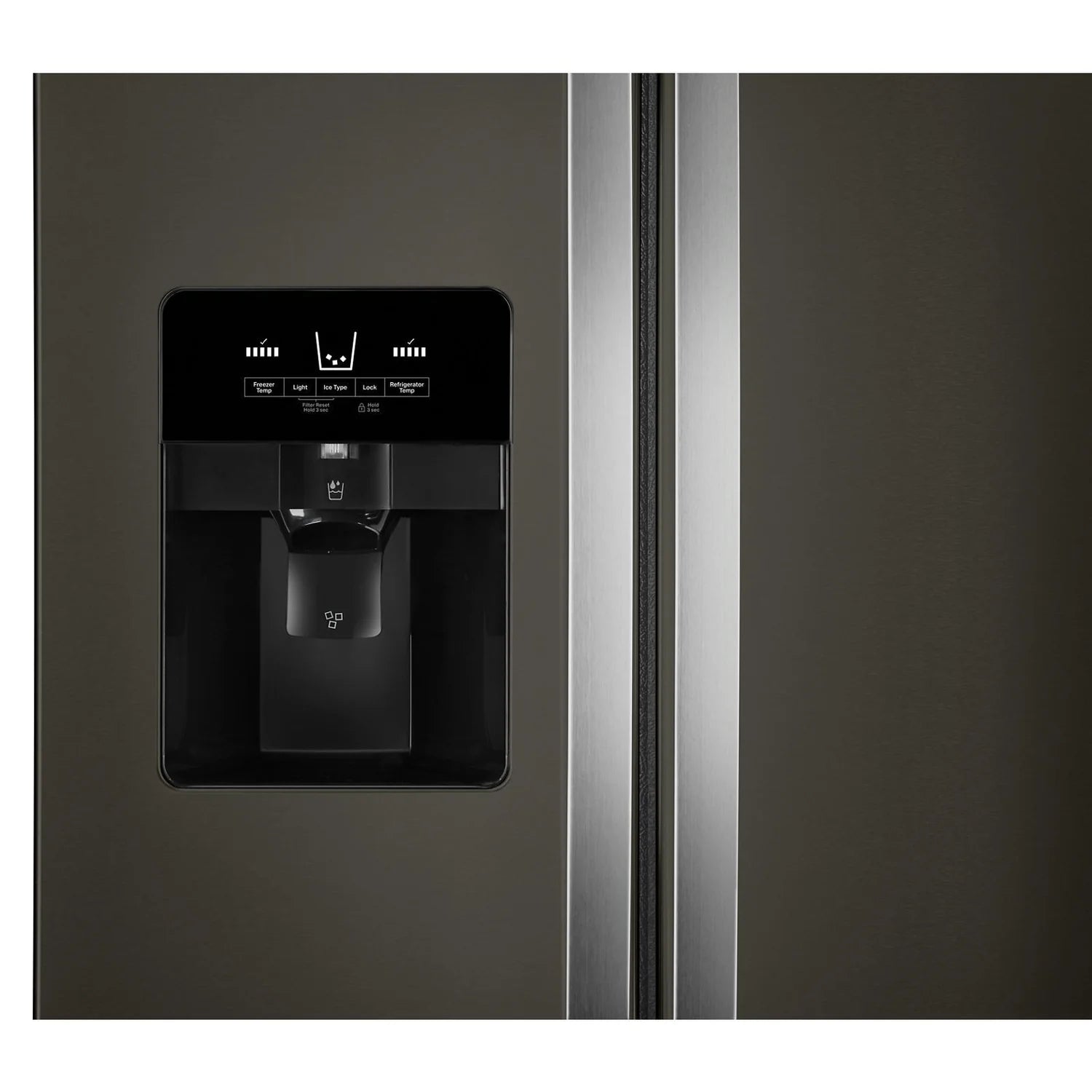 Whirlpool 33" 21.4 cu. ft. Side-by-Side Refrigerator Black Stainless with Dispenser WRS321SDHV