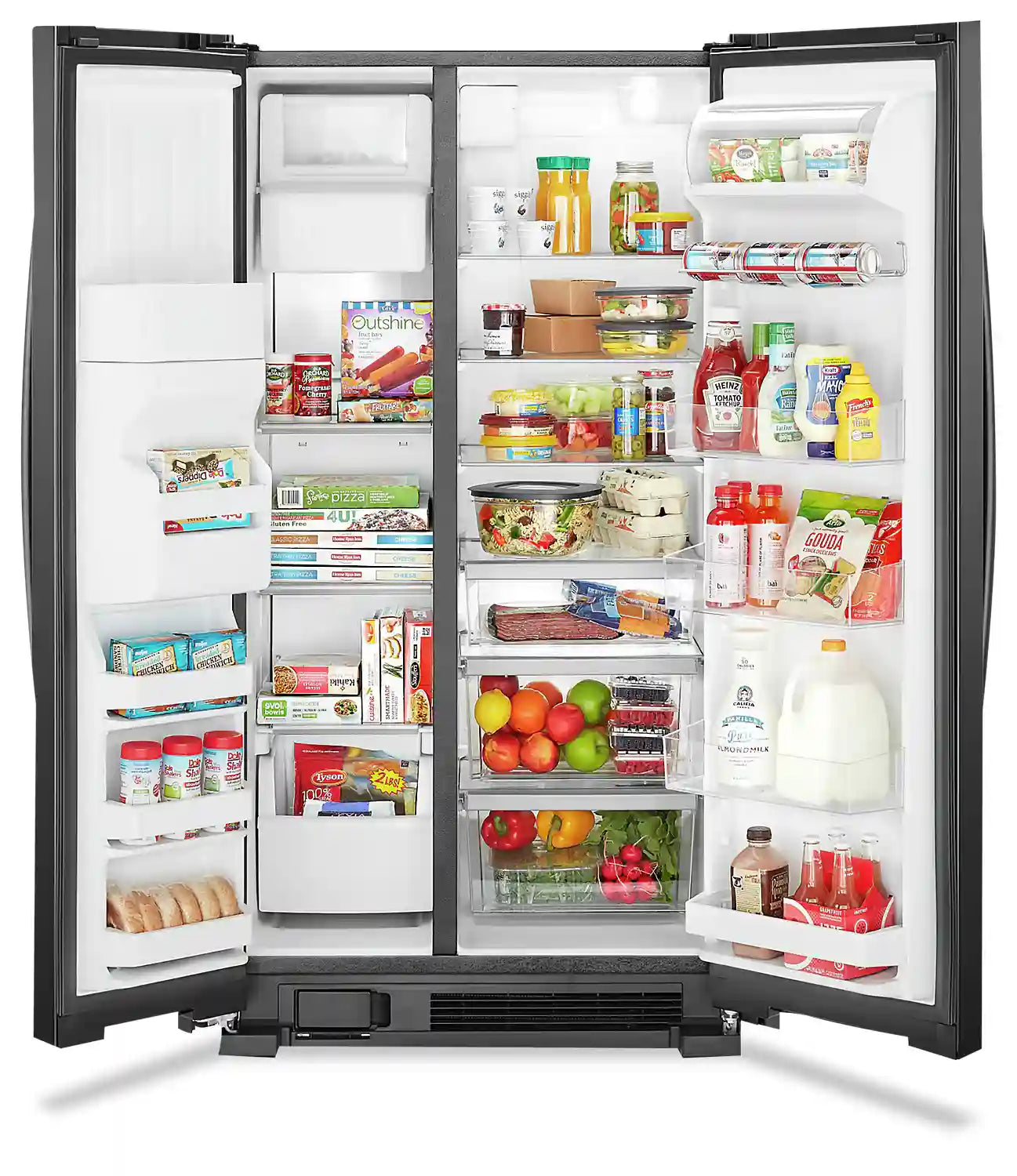 Réfrigérateur Whirlpool 25 pi³ Côte à Côte 36" Noir Brillant