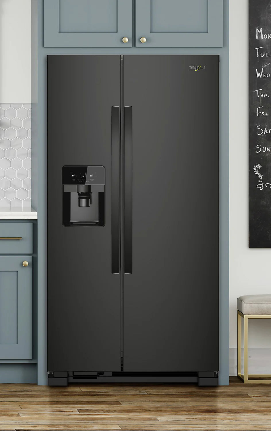 Réfrigérateur Whirlpool 36" 25 pi³ Juxtaposé Noir Energy Star WRS335SDHB