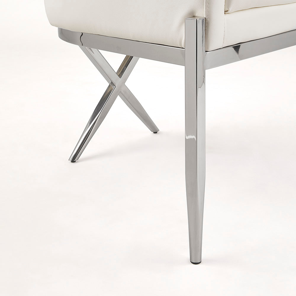 Chaise d'appoint Anton : similicuir blanc