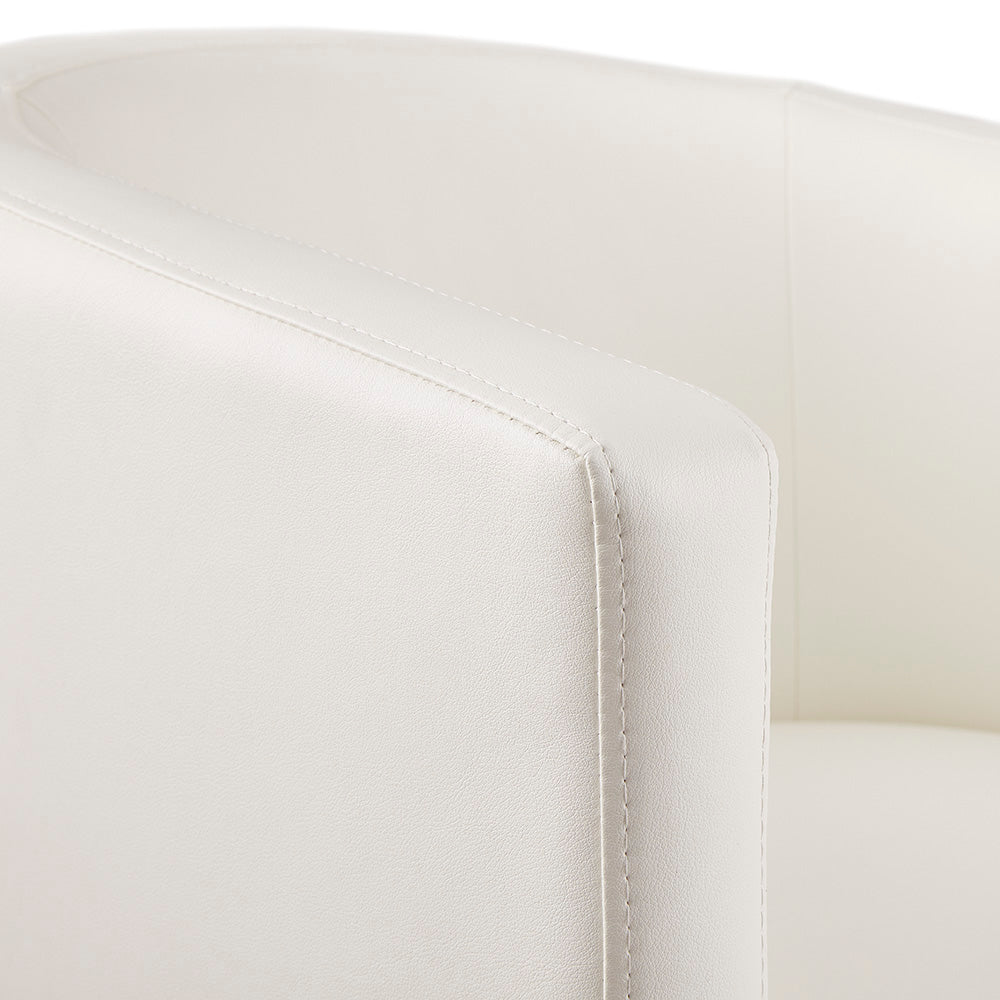Chaise d'appoint Anton : similicuir blanc