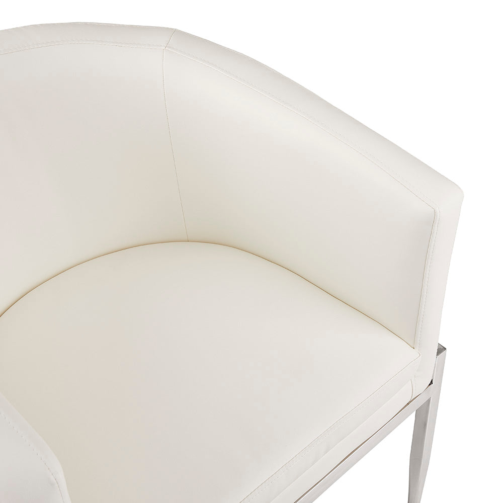 Chaise d'appoint Anton : similicuir blanc