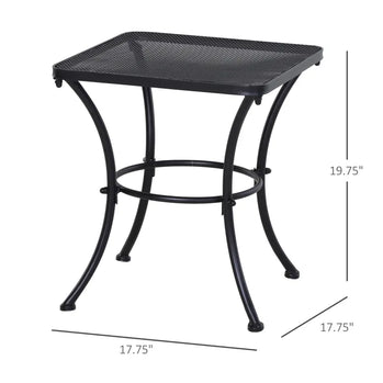 Table de bistro carrée en métal pour jardin, terrasse extérieure, bureau d'appoint, noir, 45,7 x 45,7 x 50,8 cm