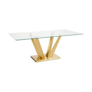 Table de salle à manger PAOLO au fini or brossé GY-DT-8380BG
