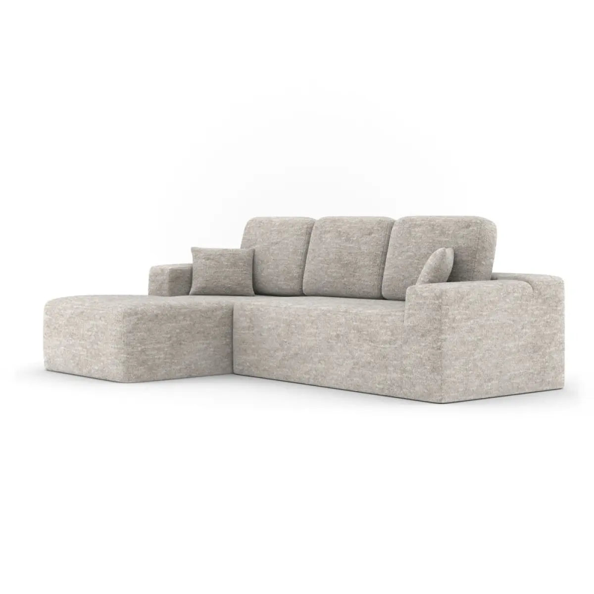 Sectionnel Isabel avec Chaise Longue | Beige et mousse 60D