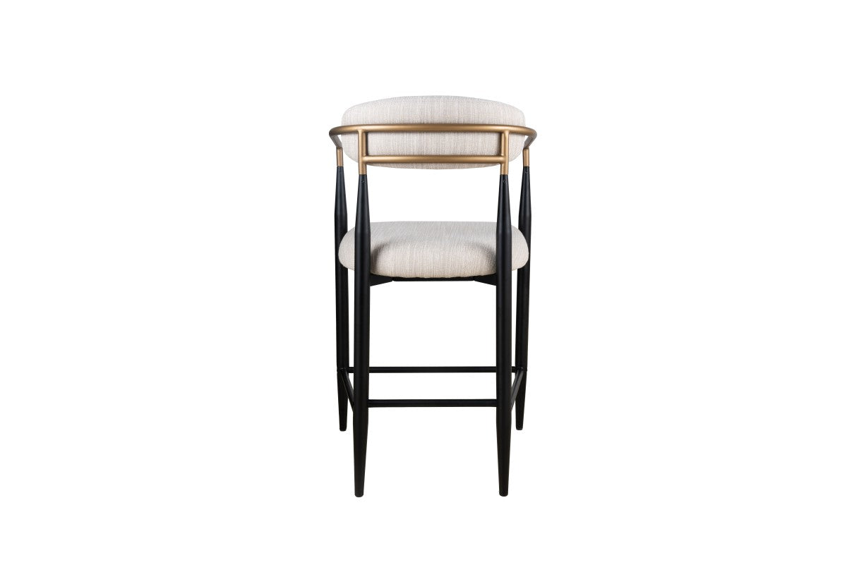 Set de 2 Tabourets de Comptoir Mykos - Tissu Beige