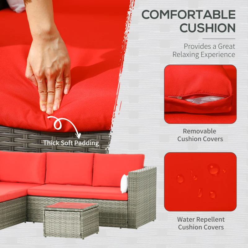Ensemble de canapés modernes en rotin, ensemble de meubles de Patio en osier avec Table basse, coussins et oreillers, 3 pièces