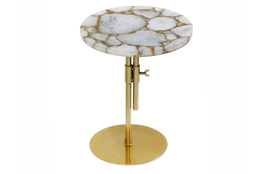 Table d'appoint réglable en agate