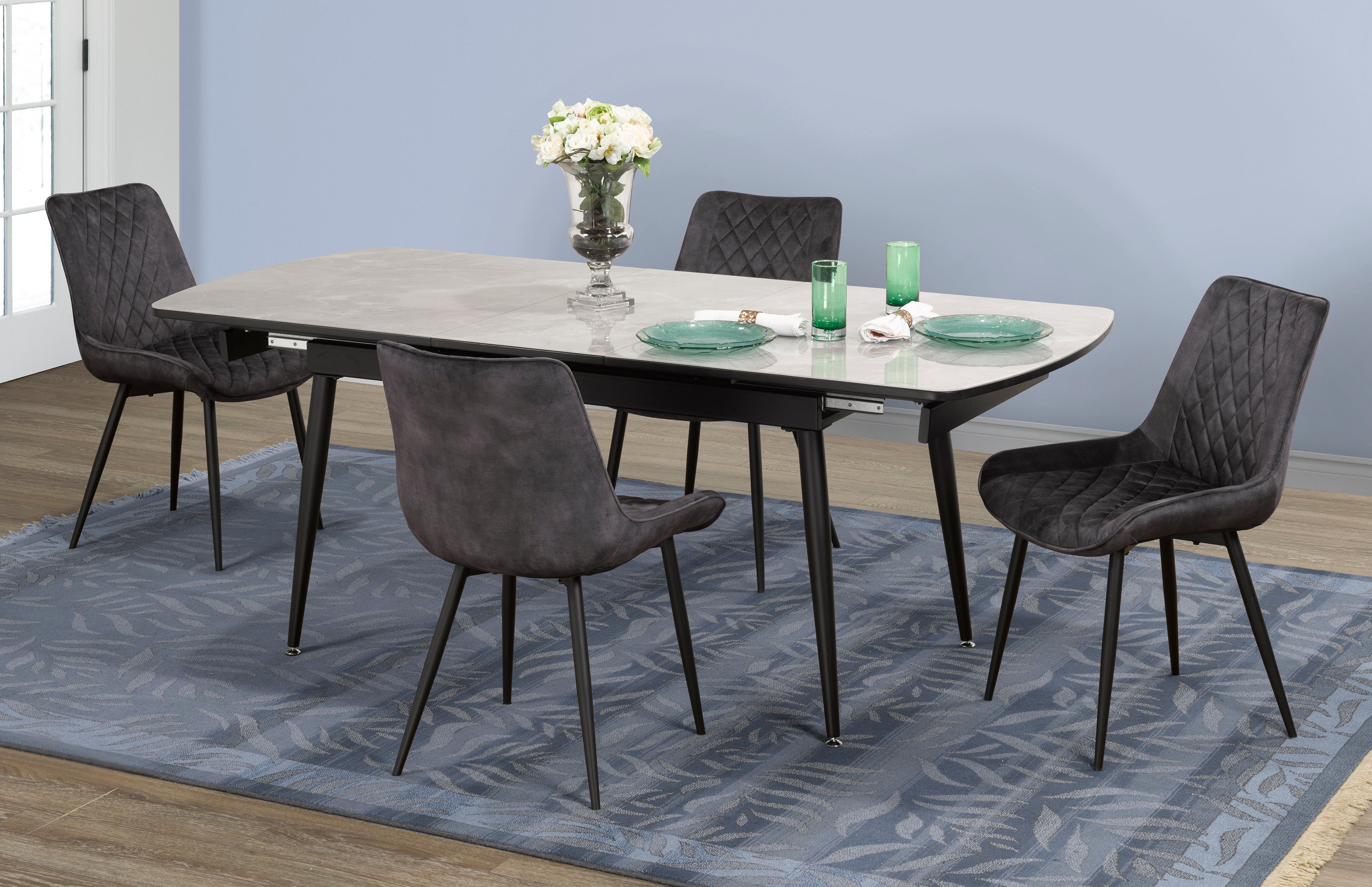 ENSEMBLE DE REPAS 5 PIÈCES - GRIS ( Meuble Mtl )