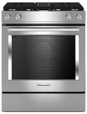 Cuisinière hybride KitchenAid de 6,4 pi³ avec hotte intégrée KSDG950ESS
