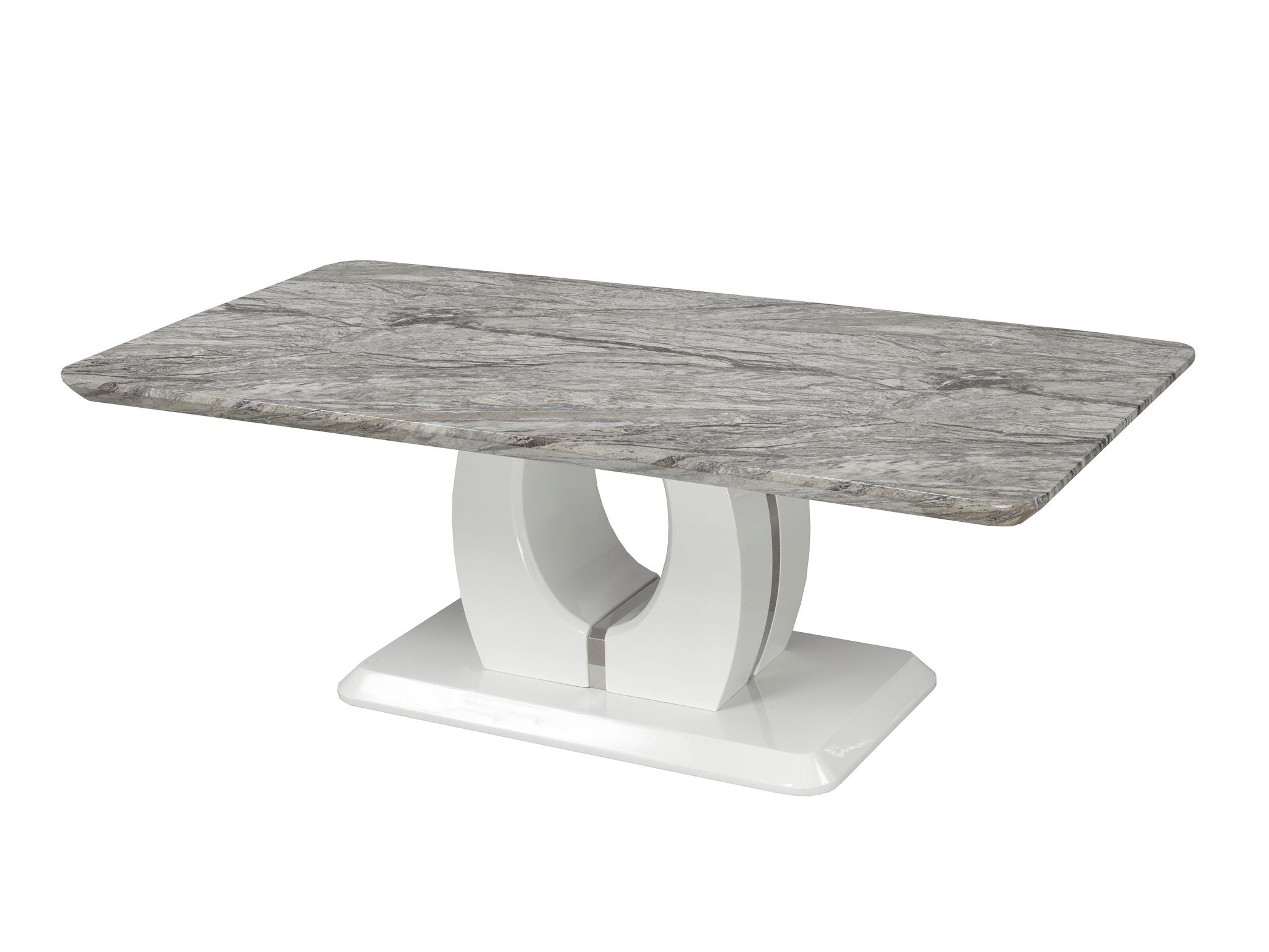 TABLE BASSE - BLANC/GRIS ( Meuble Mtl )