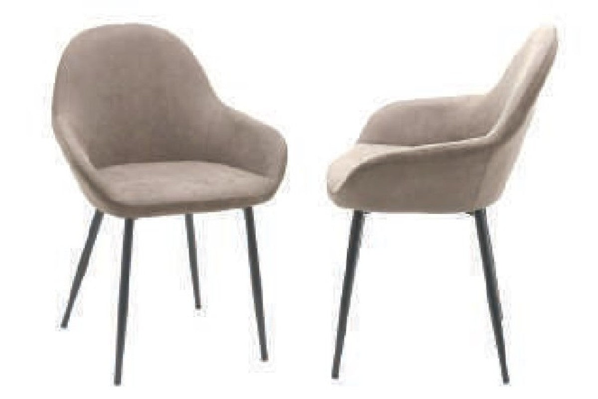 Chaises Odessa en tissu beige vintage | Duo avec cadre en acier