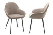 Chaises Odessa en tissu beige vintage | Duo avec cadre en acier