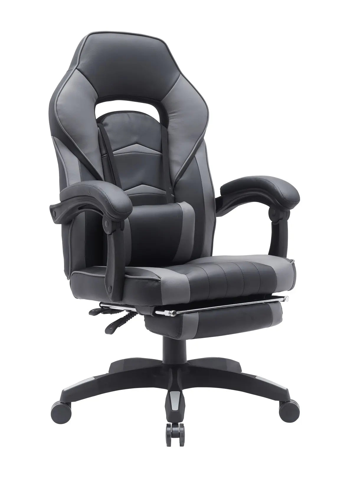 Brassed Ergonomic Gaming Chair | Black/Grey with Lumbar Support