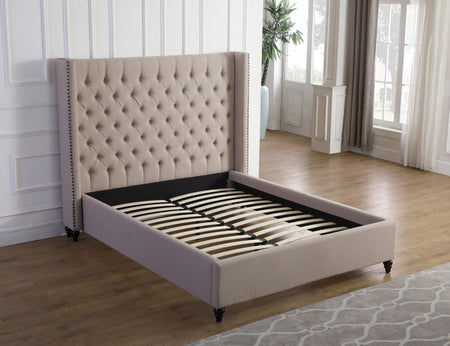 LIT PLATEFORME KING - BEIGE ( Meuble Mtl )