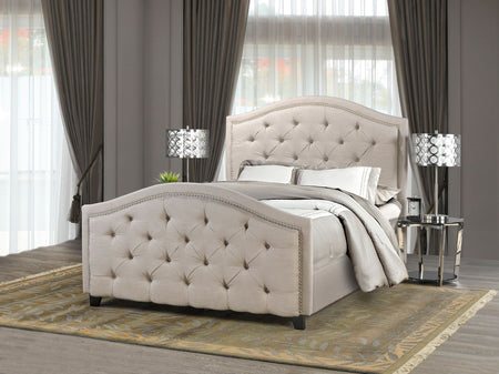 LIT PLATEFORME KING - BEIGE ( Meuble Mtl )