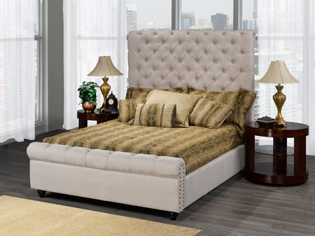 LIT PLATEFORME KING - BEIGE ( Meuble Mtl )
