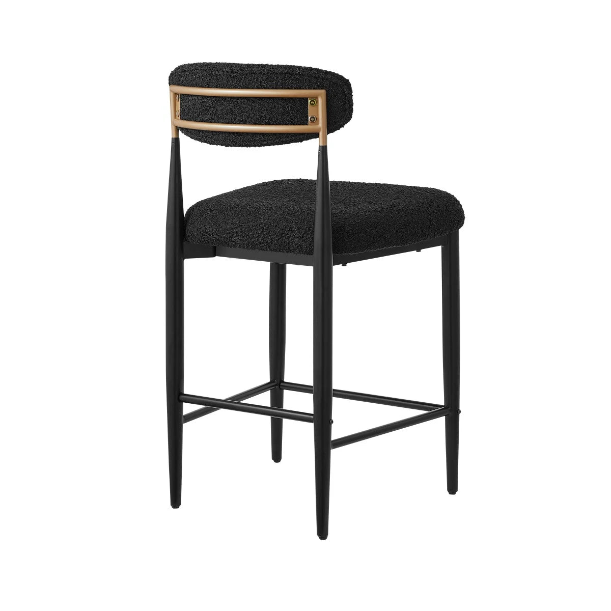 Set de 2 Tabourets de Comptoir Kodi - Noir Intégral
