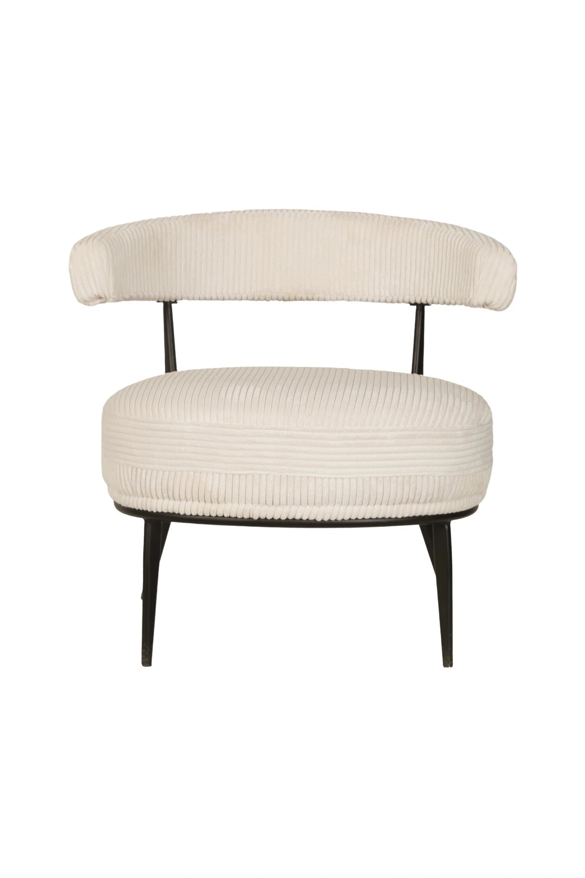 Fauteuil Ariana en Tissu Texturé Crème - Design Moderne