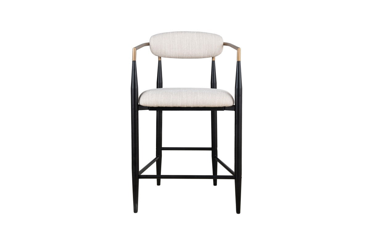 Set de 2 Tabourets de Comptoir Mykos - Tissu Beige