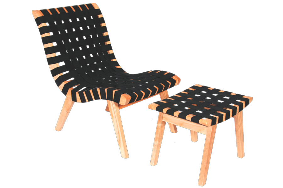 Chaise de loisirs Bandage avec pouf