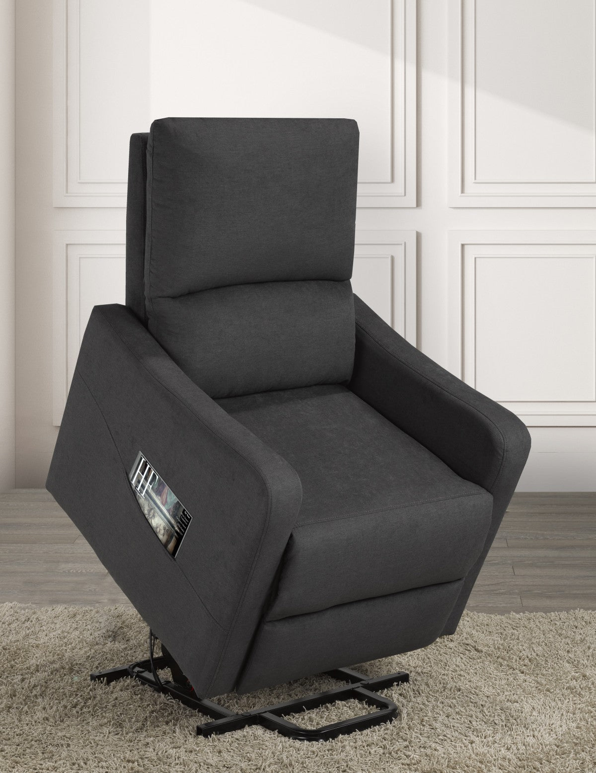 FAUTEUIL ÉLÉVATEUR INCLINABLE, GRIS FONCÉ ( Meuble Mtl )
