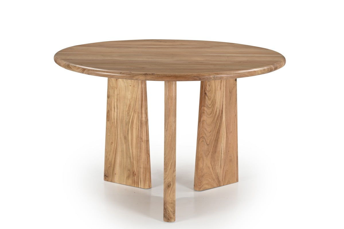 Round dining table in natural wood Felix - Solid Acacia
