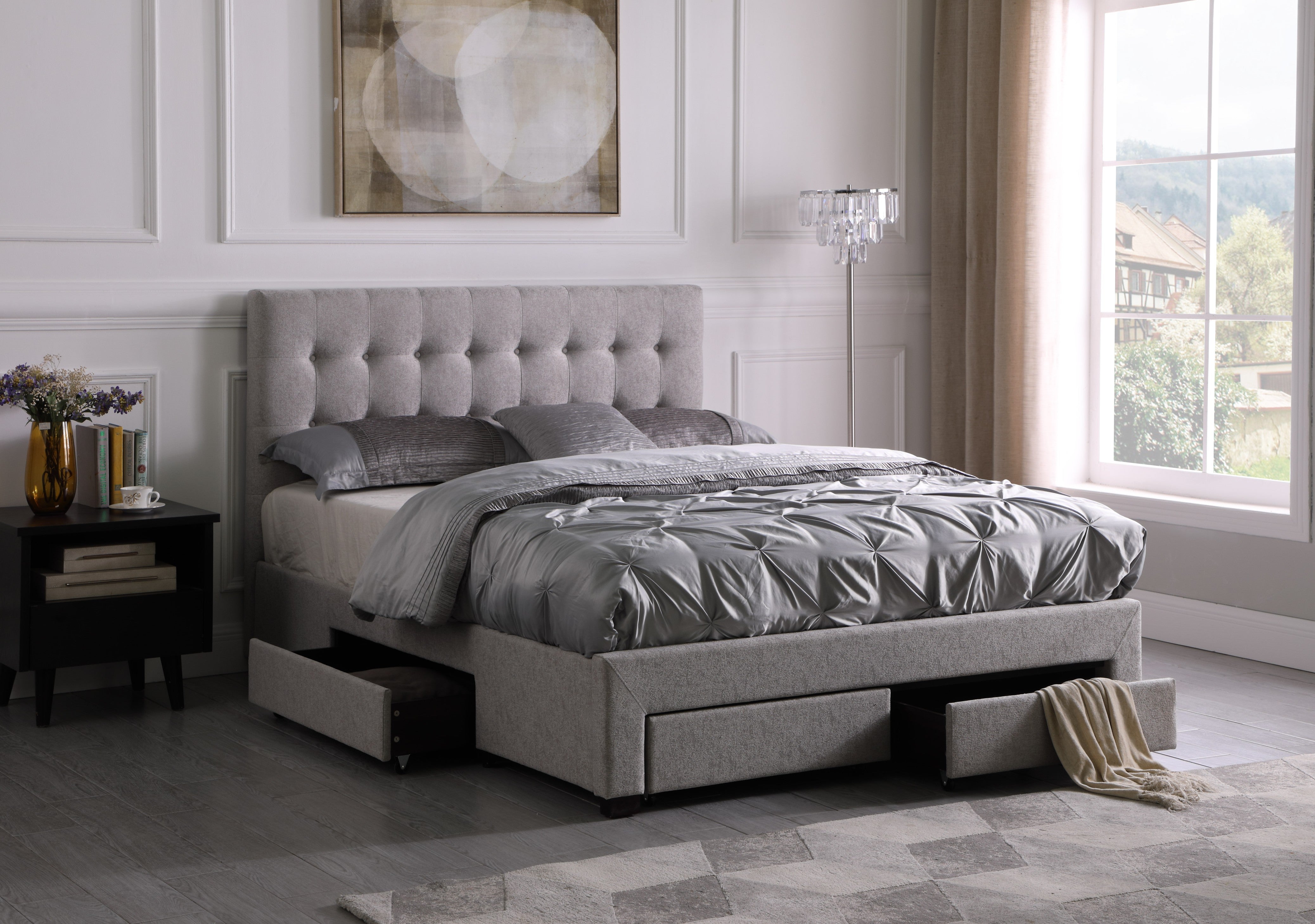 LIT PLATEFORME - GRIS ( Meuble Mtl )